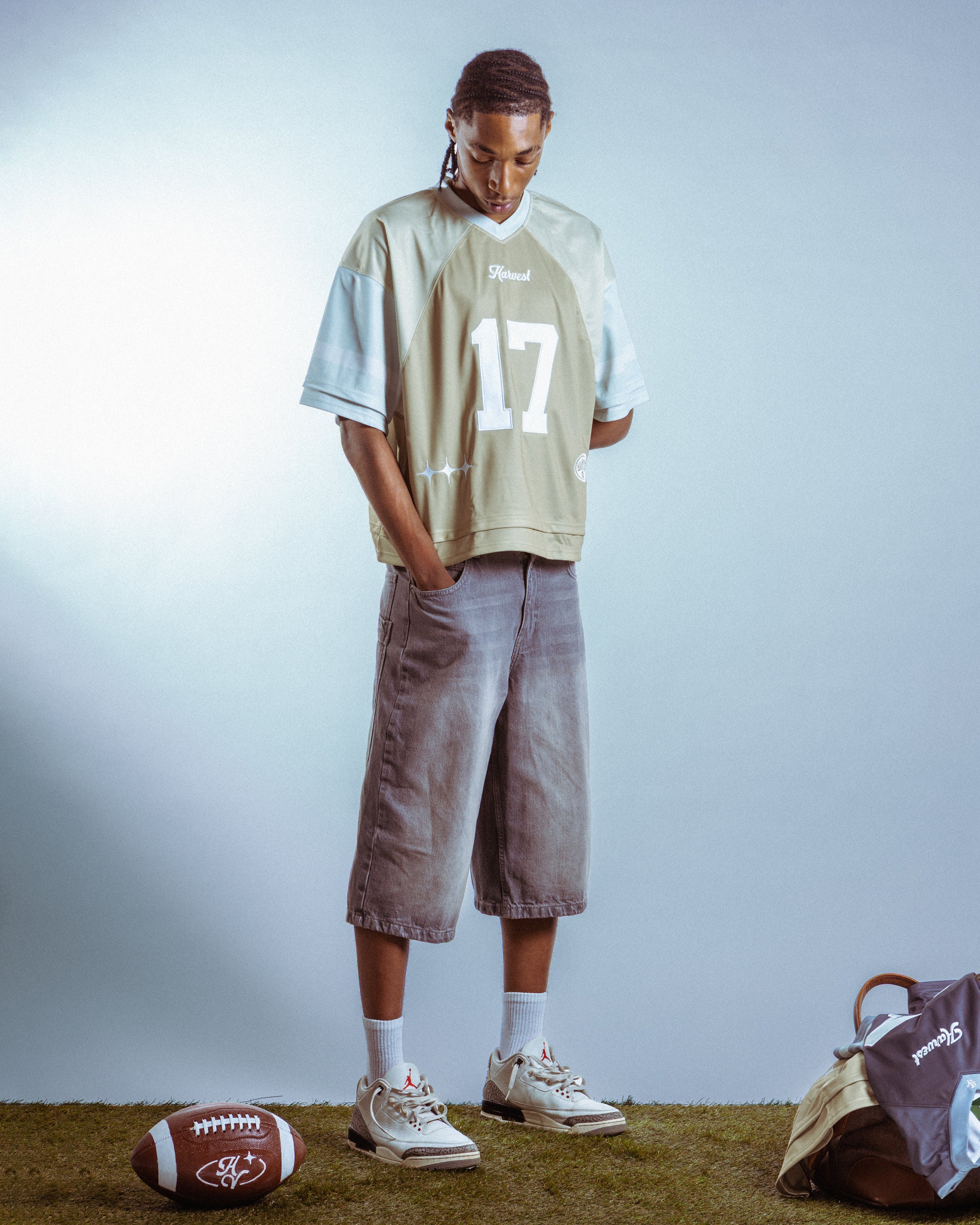 Triple Tone Cream American Football Jersey